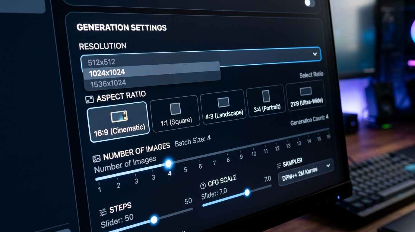 Advanced AI image generation settings and parameters