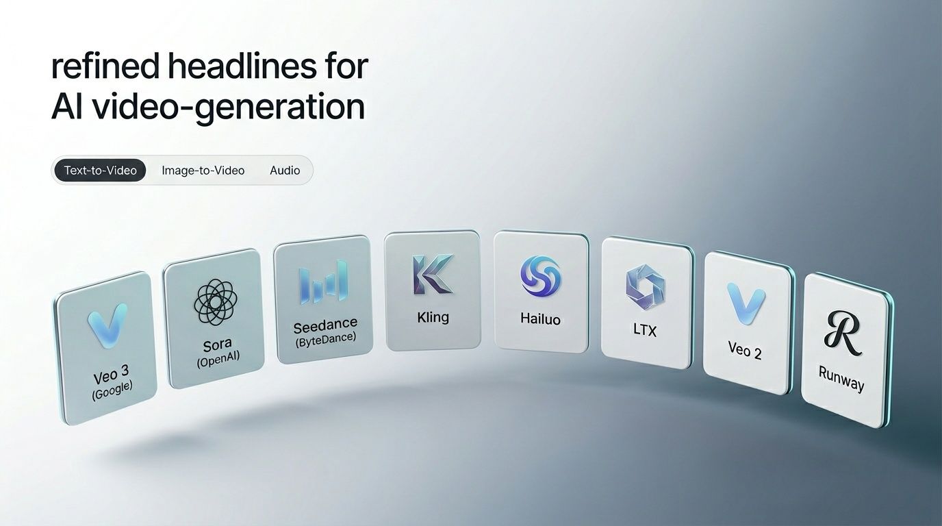 Dashboard showing AI video model selection and credit costs