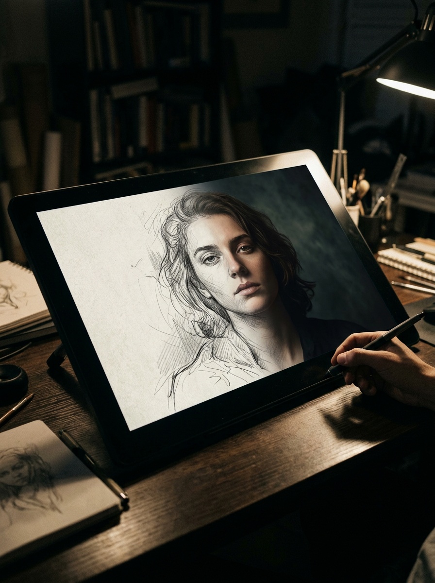 AI-generated image from sketch