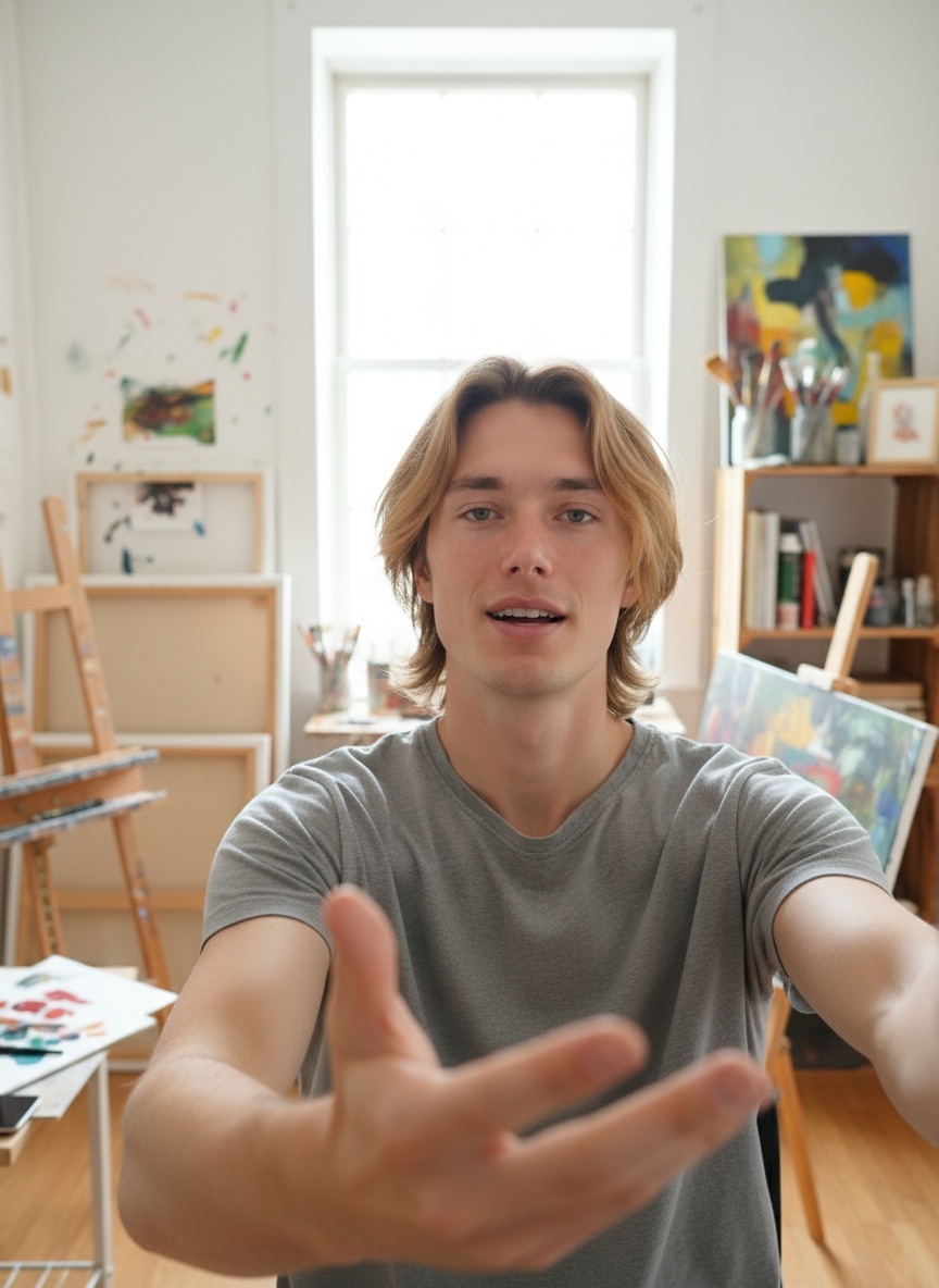 Art Studio UGC setting for affiliate marketing
