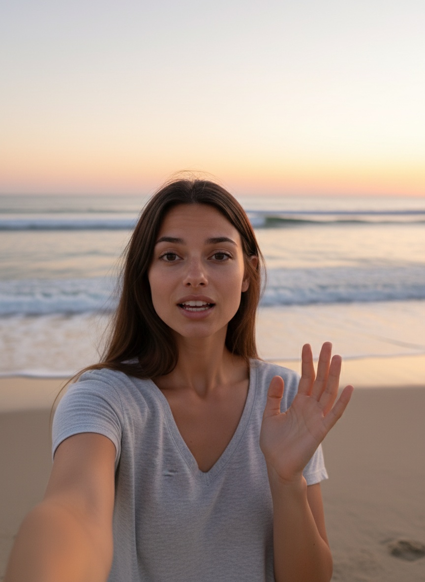 Beach Sunset UGC setting for instagram reels
