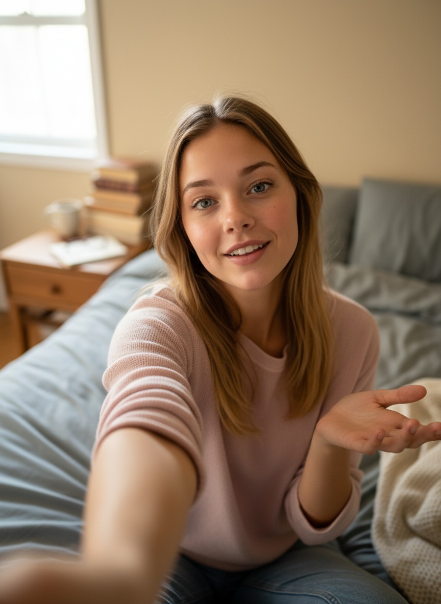 Bedroom Authentic UGC setting for youtube shorts