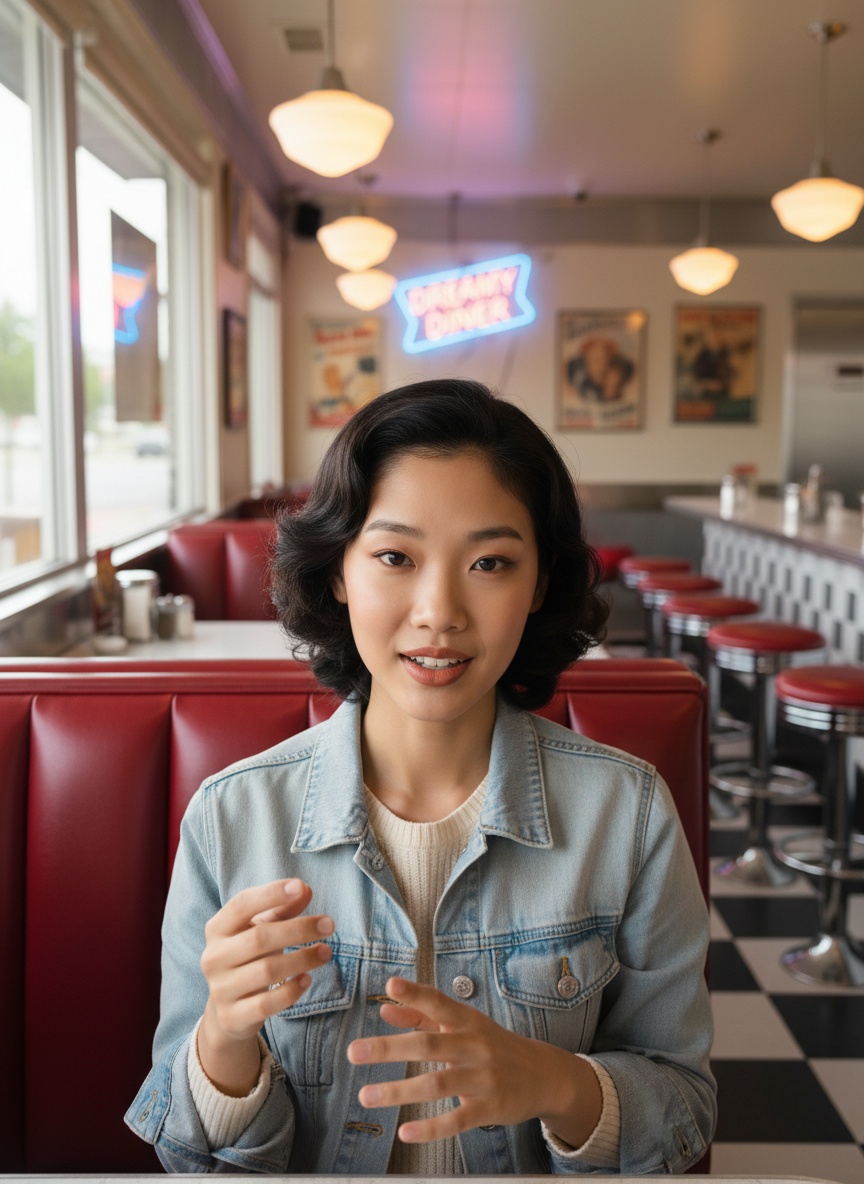 Vintage Diner UGC setting for instagram reels