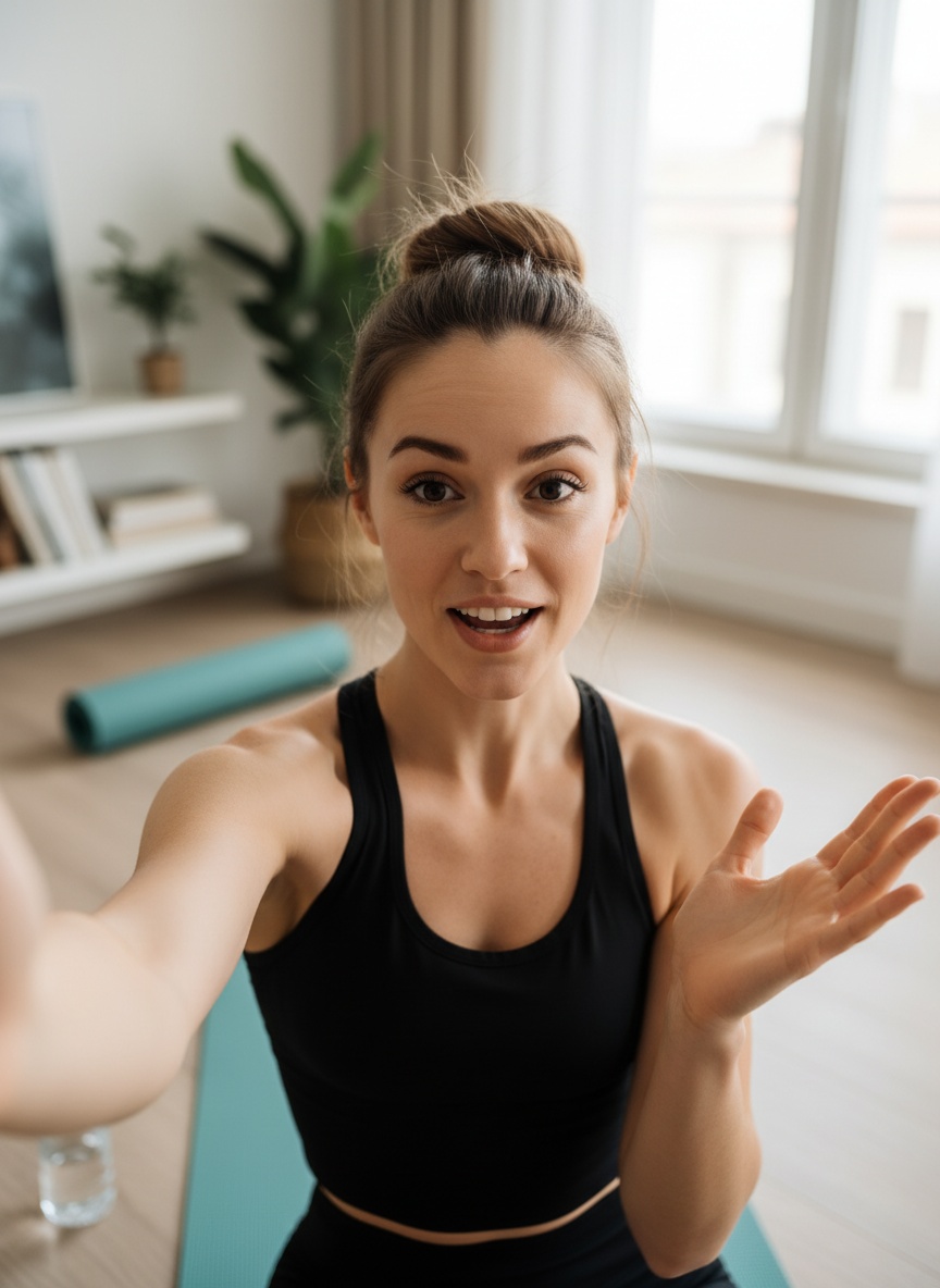 Workout Session UGC setting for social media manager